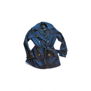 Beulah Navy Classic Belted Trench Coat Size Small